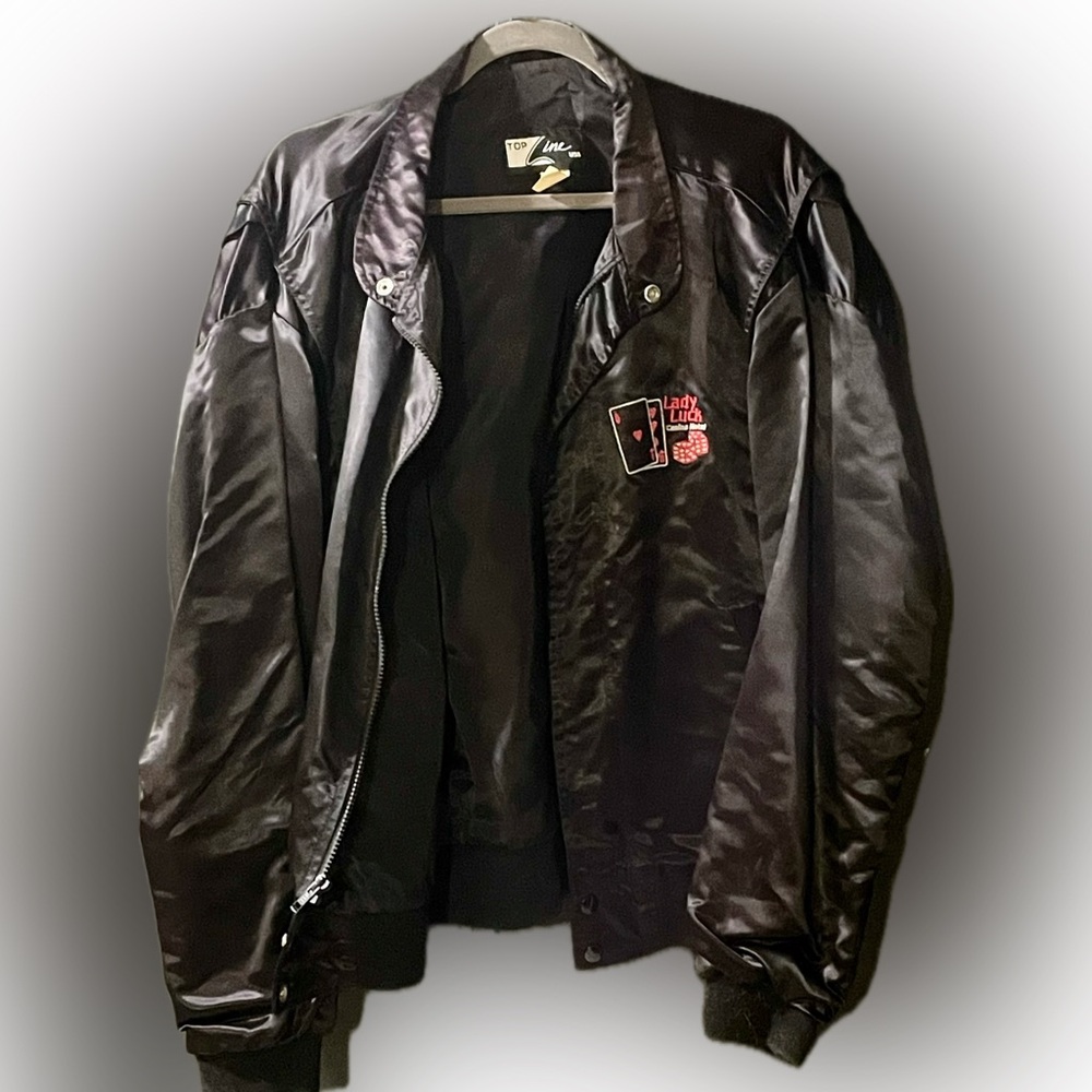 Vintage Lady Luck Casino Hotel Bomber Jacket XL Las Vegas
